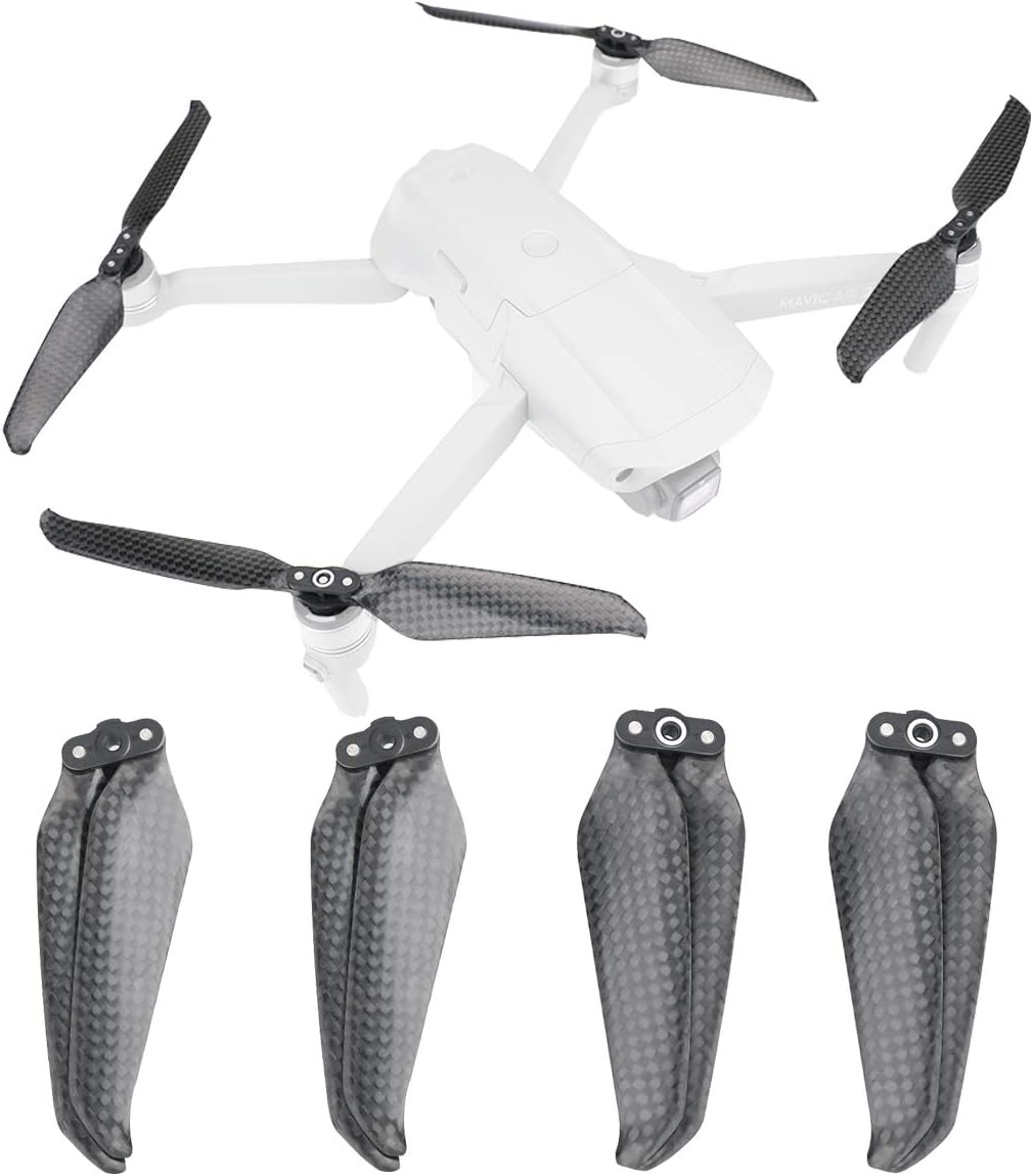 RCGEEK Compatible with Mavic Air 2 Carbon Fiber Propellers Blades Low Noise Props 7238 Quiet Propellers Replacement Accessories Drone Quick Release Foldable Wings