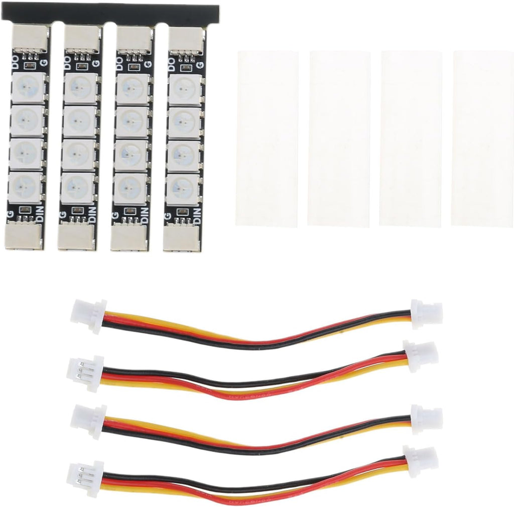 4Pcs LED Strips Lights for Drones 2812 Programmable Arm Light Kit FPV Quadcopter Lighting Accessories Set