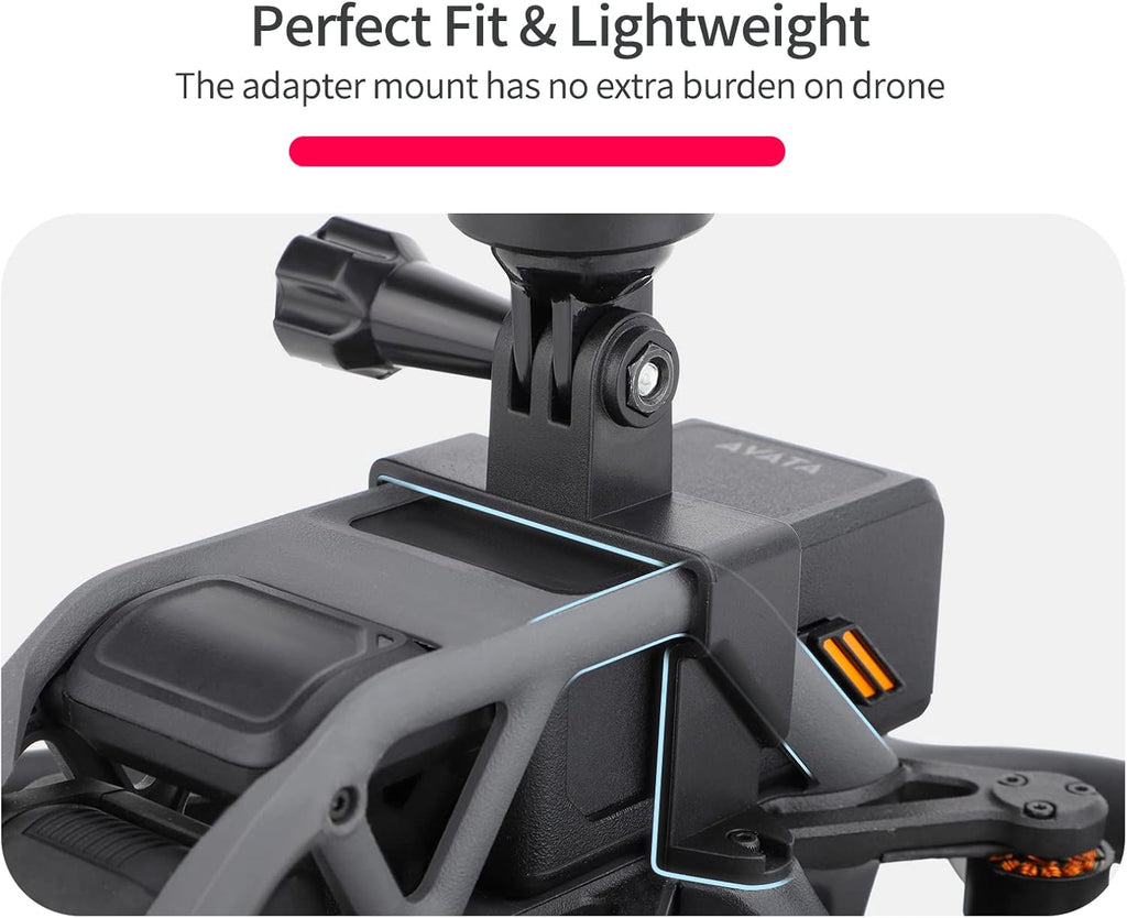 Avata FPV Adapter Mount Bundle for DJI Avata Drone Action 2 for Insta360 Go 1 Go 2 Action Cameras Accessories Extended Holder Bracket with 1/4 Screw Top Extension