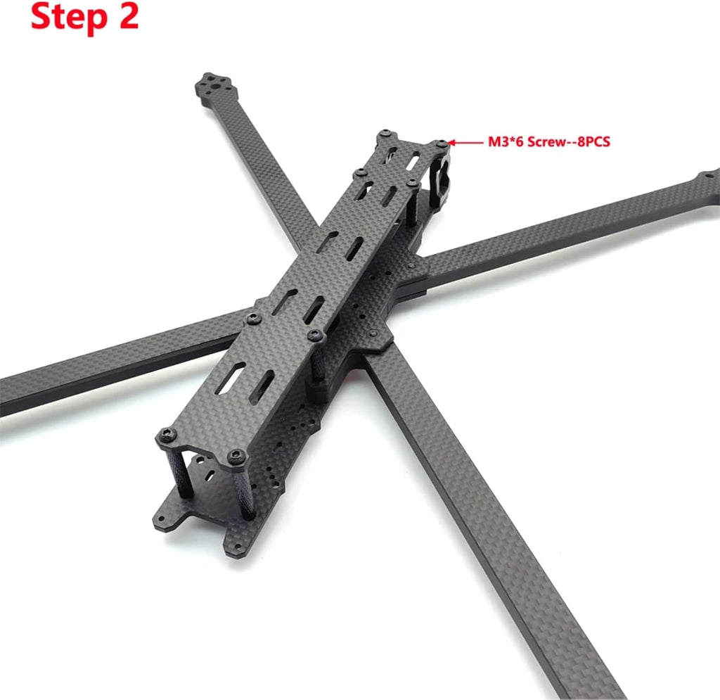 JeeFly XL10 V6 10inch FPV Racing Drone Frame Kit Carbon Fiber Quadcopter Frame 420mm True-X Design 7mm Arms Compatible with O3, GoPro, for Long Range Freestyle