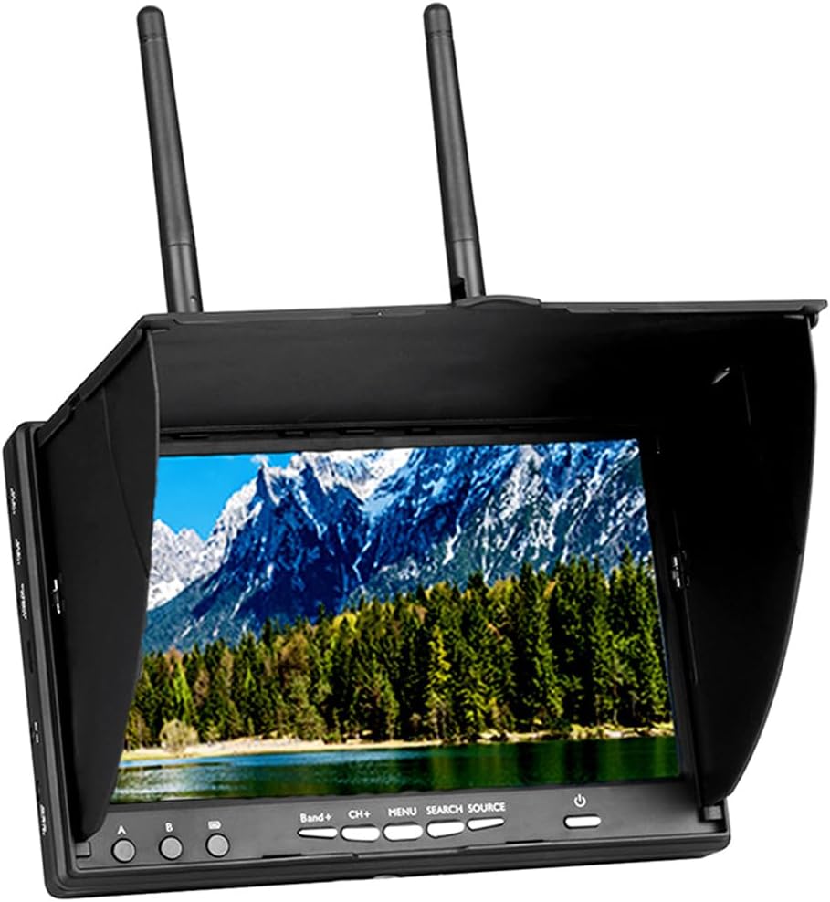 SoloGood 5.8Ghz 7Inch FPV Monitor with DVR 40Channels 800 x 480 LCD Monitor/Display Screen Receiver Monitor Built in Battery for FPV Drone Quadcopter RC Car¡­