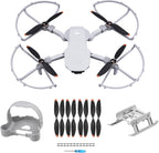 HeiyRC Mini 4K 2 SE Propellers Propeller Guard Landing Gear Leg Propeller Holder 16 Pcs Blades, 4 in 1 Bundle for DJI Mavic Mini 2 SE/Mini 4K/Mini SE/Mini 2 Fly More Combo Drone Accessories Set