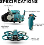 Drone Skin Compatible with DJI Avata 2 Bundle (2024) - Aqua Swirl - Premium 3M Vinyl Protective Wrap Decal Cover - Easy to Apply | Crafted in The USA by MightySkins
