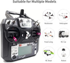 DTXMX FS-i6X 6CH RC Transmitter and Receiver FS-iA6B 2.4GHz Radio Controller for RC Quadcopter FPV Racing Drone, Compatible Flysky AFHDS2A RX