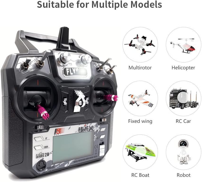DTXMX FS-i6X 6CH RC Transmitter and Receiver FS-iA6B 2.4GHz Radio Controller for RC Quadcopter FPV Racing Drone, Compatible Flysky AFHDS2A RX