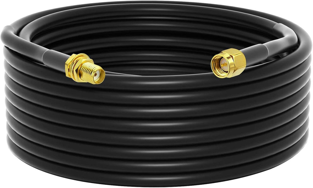 onelinkmore Low-Loss Coaxial Extension Cable 35Ft RG58 SMA Female to SMA Male Extension RF Coaxial Cable Connector and Two-Way Radio Applications Pure Copper 50 ohm RF Jumper Cable