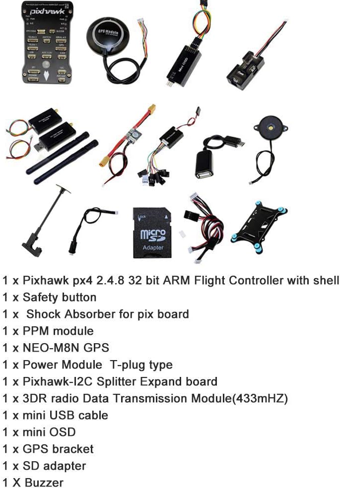 Pixhawk PX4 PIX 2.4.8 Flight Controller NEO-M8N GPS 3DR 915Mhz Radio Telemetry Set OSD Module PPM Module I2C Splitter Expand Module Power Module for FPV Quadcopter Multirotor ¡­