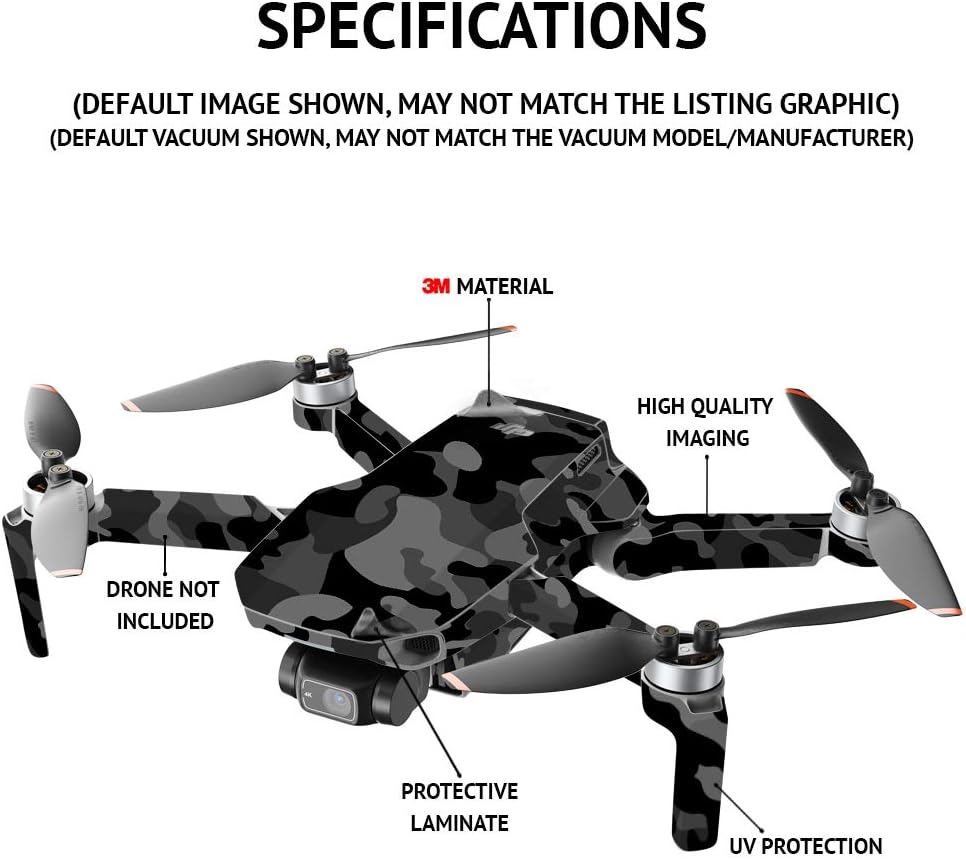 MightySkins Compatible with DJI Mini 2 Portable Drone - Black Modern Camo | Protective, Durable, and Unique Vinyl Decal wrap Cover | Easy to Apply and Change Styles | Made in The USA