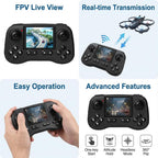 D79Pro FPV Drone with Screen Controller, Crossing drones, Altitude Hold, One Key Take Off/Landing, Active Obstacle Avoidance,360 Degree Flip, Two-batteries. (Black-2 batteries)