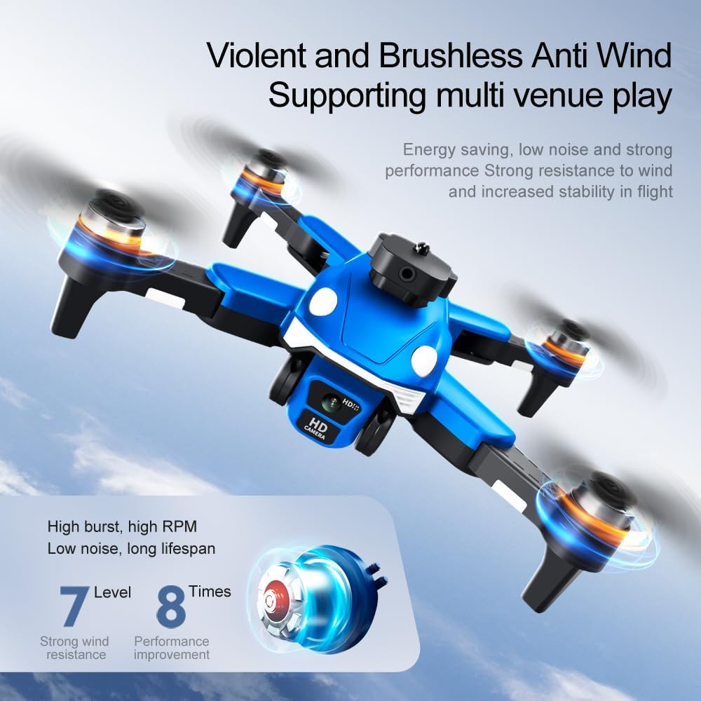 8K HD Triple Lens Drone with Carbon Fiber Frame, 50 Min Flight, 360¡ã Obstacle Avoidance & Brushless Motors | Optical Flow Hover, Headless Mode for Adults