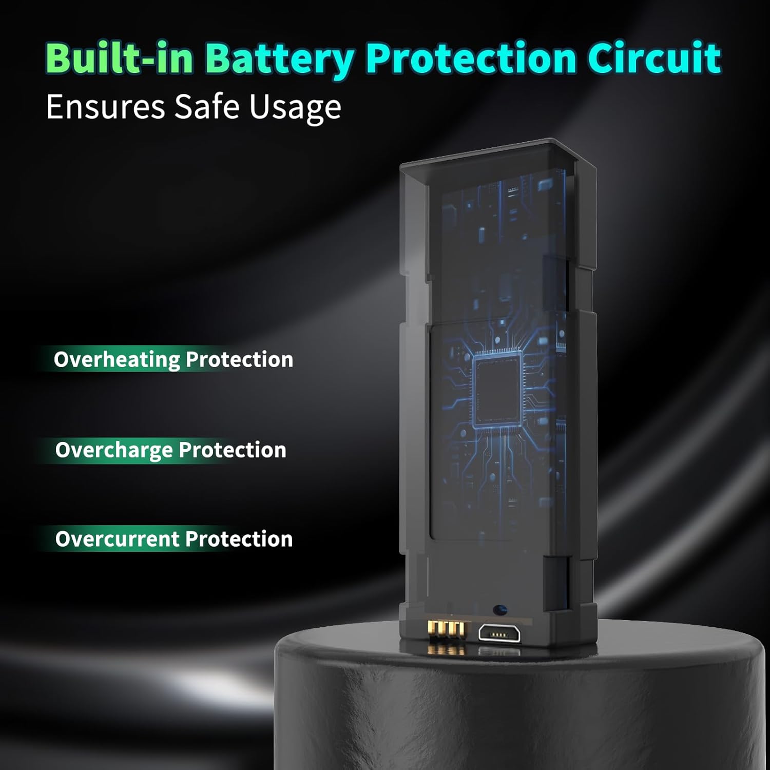 Toladrone 3.7V 1600mAh Rechargeable Drone Battery Compatible for Models TD12PRO, Replacement Original Battery with USB Charging Cable, Lithium Modular Easy to Replace