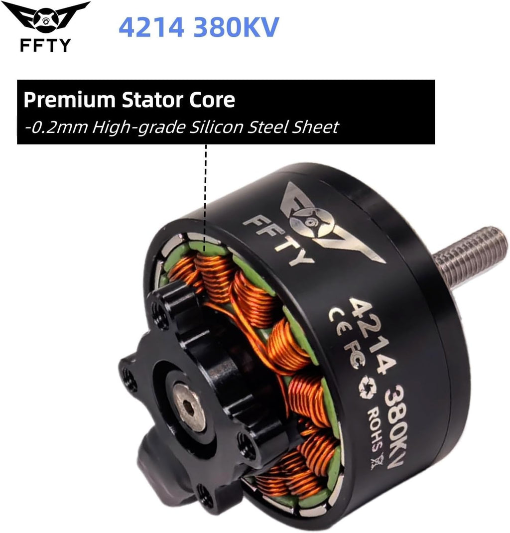 4214 380KV Brushless Motor 4.7kg(10.4lbs) Max Thrust for Cinematic Aerial Photography, Heavy Lift, Agricultural Spraying, and Industrial Inspection Drones (1)