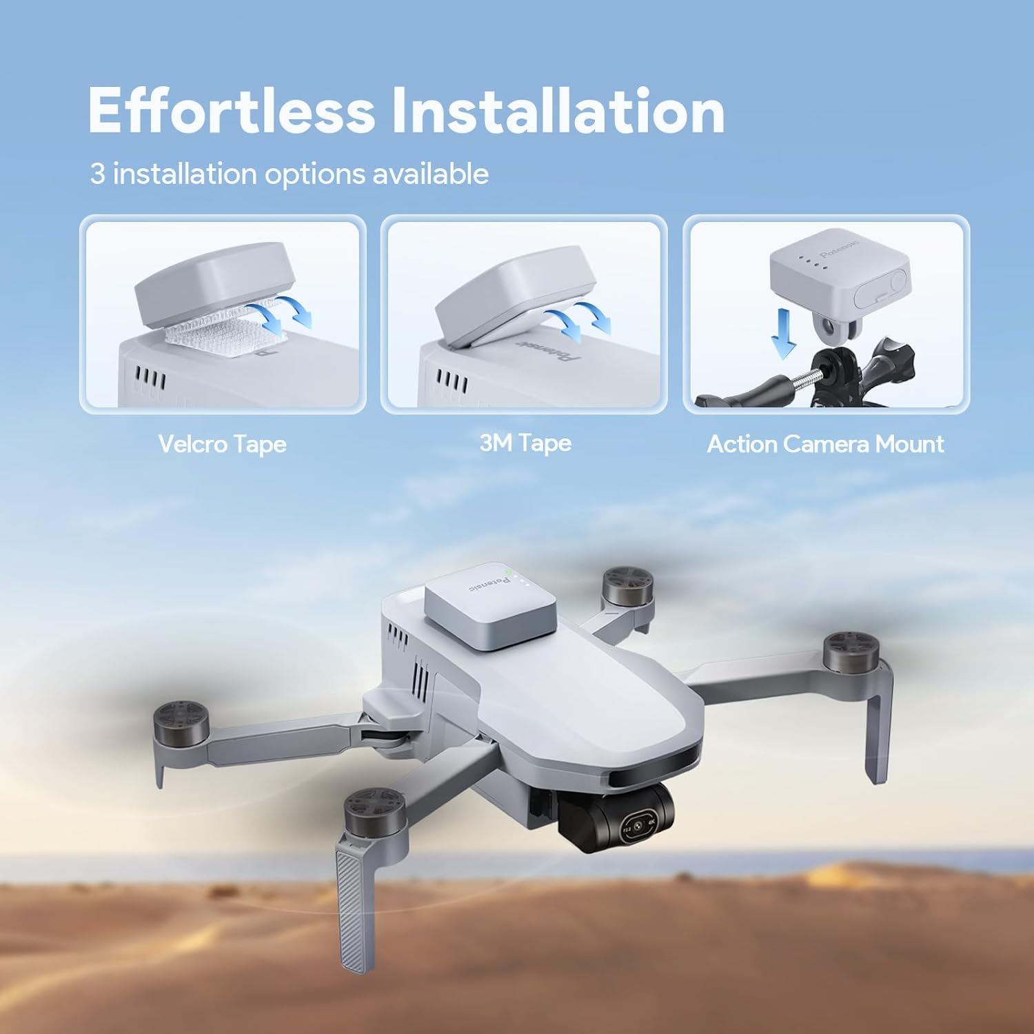 Potensic FAA Compliant Remote Identification Broadcast Module for Drone, Remote ID Broadcast Module Spare Parts for GPS Drones with Camera Comply with FAA Regulation IP54 Protect Long Battery Life