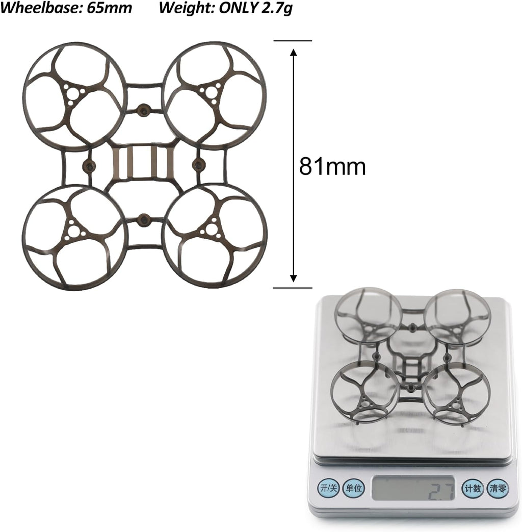 Happymodel Mobula6 2024 Drone Frame 65mm Wheelbase, Ultra Lighter 65mm Brushless Tiny Whoop Frame Durable, Compatible with 0603/0702/0802 Brushless Motor (1PCS)