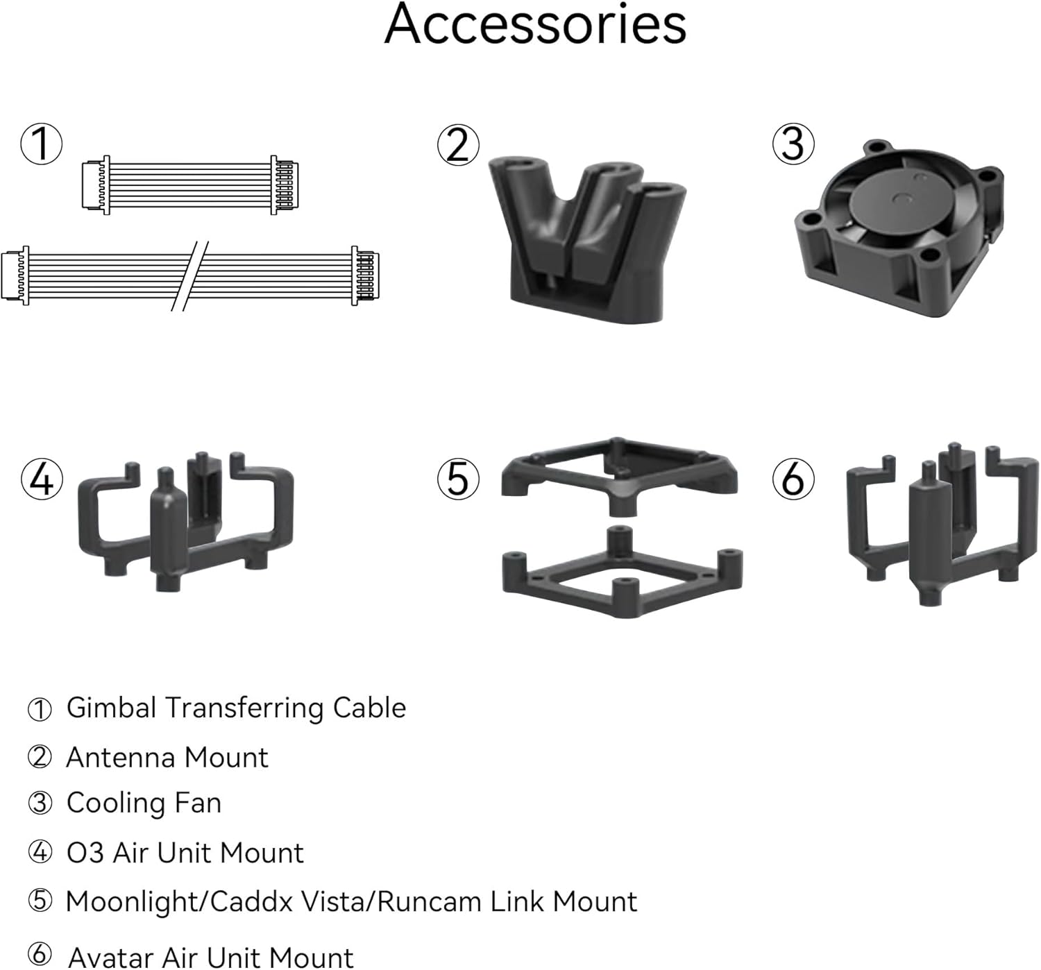 RunCam XF C-20T/C-20D FPV Gimbal Mount Kit with FPV Head Tracking Transmitter & RX,Cooling Fan, Antenna Mount-Compatible with DJI O3,O4,O4 PRO,Walksnail Avatar,Moonlight for RC Cars,Airplanes,Drones