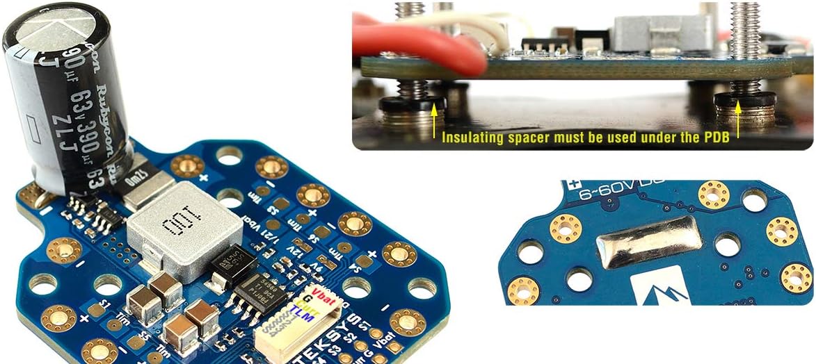 Matek PDB-HEX X Class 12S PDB Power Distribution Board Supports 6~60V DC Input, 5A Regulator with 5V/9V/12V outputs, 264A Current Sense for FPV Quadcopter hexacopter Long Range Drone