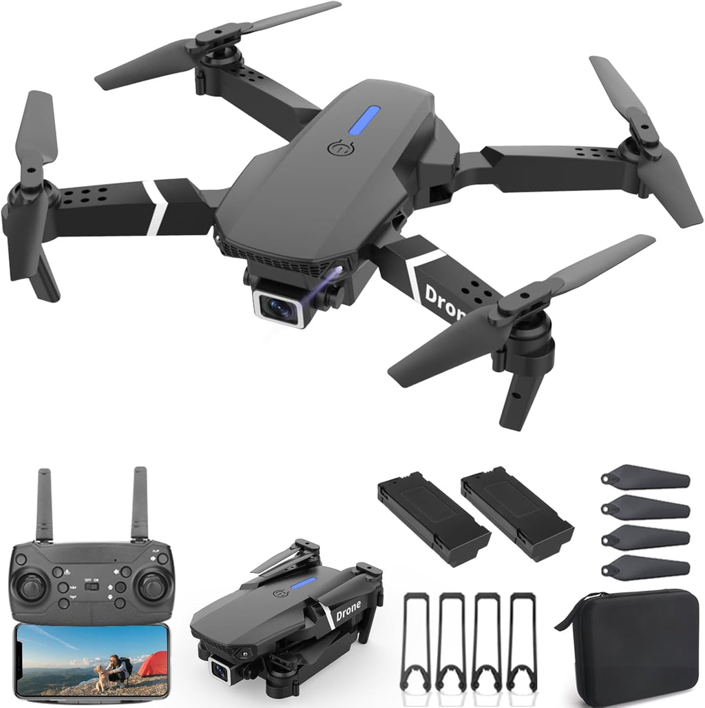 MOCVOO Drone With 1080P Camera for Adults Beginners Kids, Foldable RC Quadcopter, Toy Drones Gifts, FPV Drone Video, 2 Batteries, Carrying Case, One Key Start, Headless Mode, Waypoints fly, 360¡ã Flips