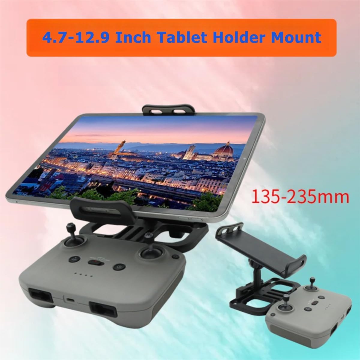 Drone Tablet Mount Holder for DJI Controllers - Adjustable 4.7-12.9 Bracket Compatible with Dji Mavic 2/Zoom/Pro Mini 2/2S/SE, Air 2/2S, Pro/Spark/ZINO/X8SE Series Remote, Phone & iPad Accessories