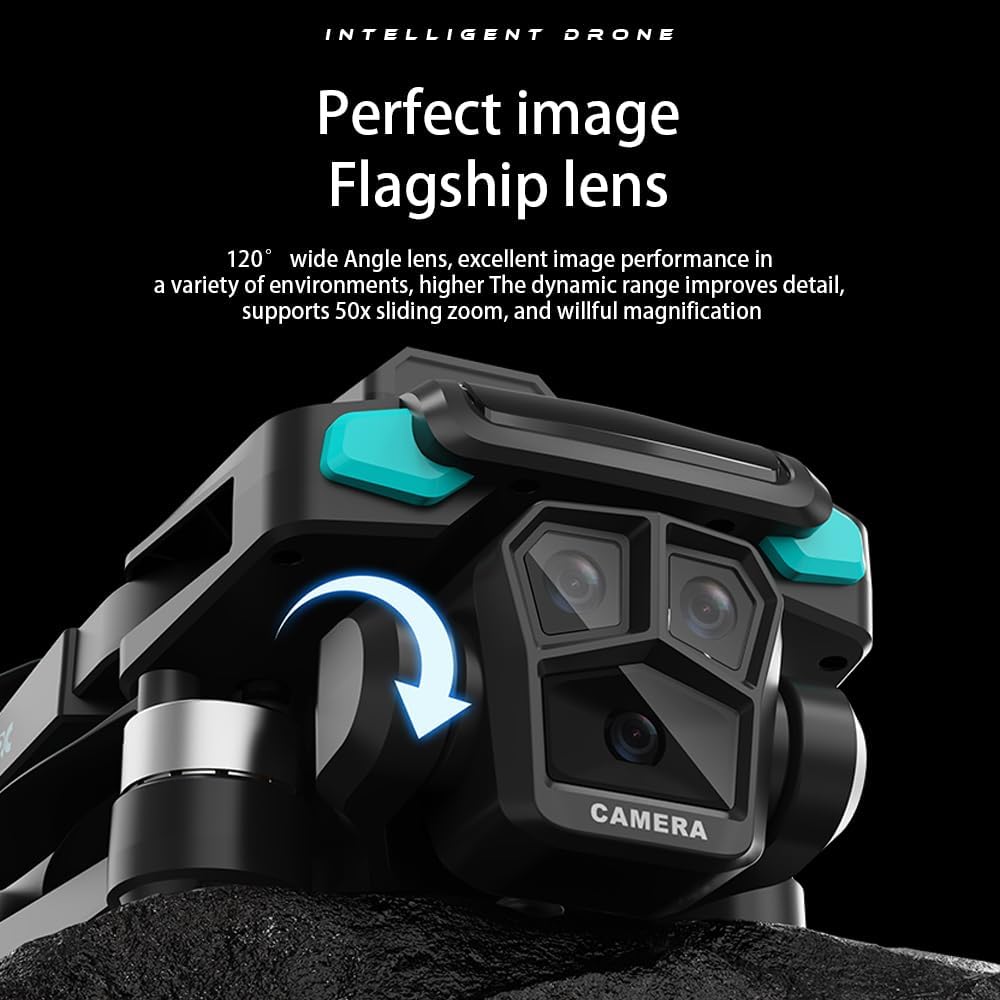 Drone For Adult,4.5 Screen,5G Remote Controller With Camera,6K HD Camera FPV Live Video,Altitude Hold Gesture Selfie One Key Take Off Landing 3D Flips Waypoint Fly Drone (3 Batteries)