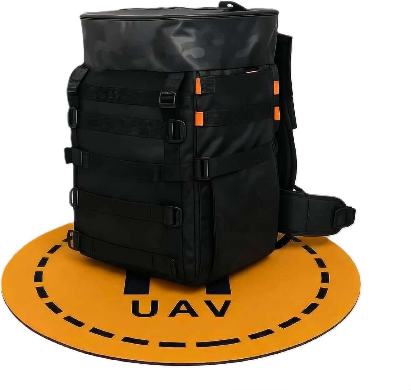 Gardennet FPV Drone Backpack -50L Professional Black Drone Shoulder Bag Case With 20 Inch Drone Landing Pad, Large Waterproof Travel Camera Bag for DJI FPV/Mavic/Air, Controller Combo and Accessories