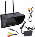 5.8Ghz FPV Receiver Monitor 7 Inch, Dual Diversity Receiver with 40 Channels Auto-Scan, 800x480 Resolution 600cd/m2 Brightness LCD Screen for FPV Drone Racing and Outdoor Monitoring