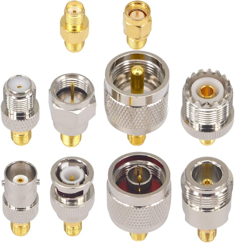 onelinkmore 20-Type SMA Adapter Kit ¨C Universal SMA to UHF (SO-239/PL-259), N, BNC, F & SMA RF Connector Set for Ham Radio, SDR, FPV Drone & VNA ¨C Gold-Plated Coax Converter Assortment