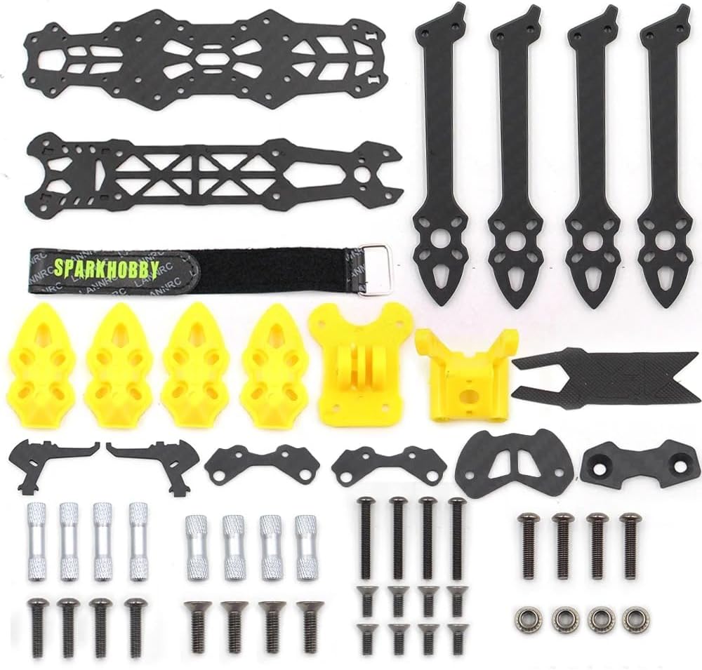 Mark4 5inch FPV Carbon Fiber Frame 225mm Wheelbase 5mm arm Freestyle Long Range Frame for RC Quadcopter Racing Drone (MARK4 Yellow)
