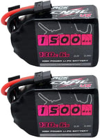 CNHL 6S Lipo Battery 1500mAh 22.2V 130C with XT60 Plug for FPV Drone Racing RC Quadcopter Helicopter Airplane (2 Packs)