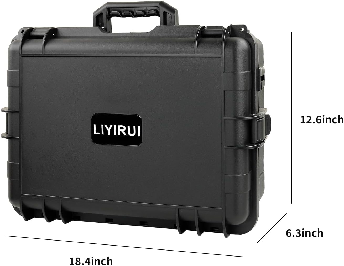 Carrying Hard Case with Pre Grid line Cube Sheet Foam for Drone,Camera Accessories, Electronics, and Gear,Shockproof,Waterproof,Black,Large,18.4x 12.6 x 6.3 inch