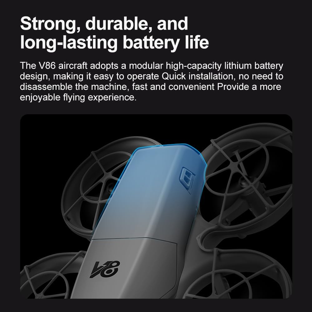 HD Camera Drone with 3 Batteries for Adults Beginners, Optical Flow Positioning Altitude Hold 360¡ã Flips, One Key Takeoff/Landing Headless Mode, V86 Mini RC Quadcopter for Outdoor Indoor Videos Drones
