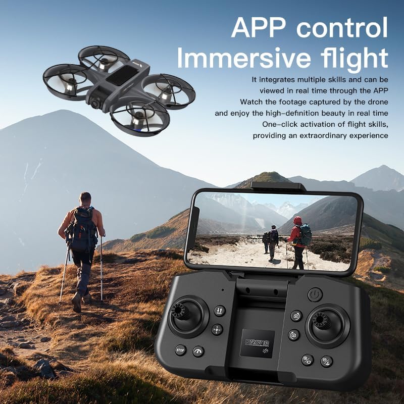 FPV Drone with Camera and VR Glasses, Brushless Motor Optical Flow Cool LED Lights Drones Dual Camera Switch RC Quadcopter 2 Batteries VR Drones for Beginners Adults X226 Drone
