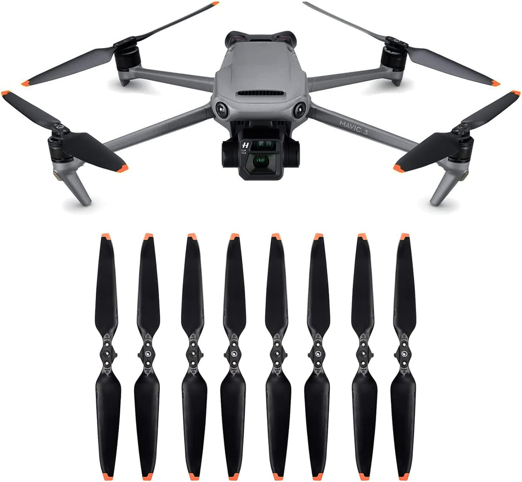 4 Pairs Propellers for DJI Mavic 3 Pro/Mavic 3 Pro Cine/Mavic 3/Mavic 3 Cine/Mavic 3 Classic Replacement Prop Blades 9453F Low Noise for DJI Mavic 3 Series Drone Accessories Orange