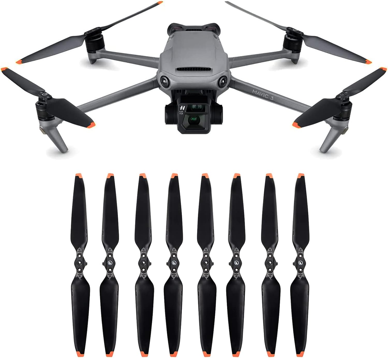 4 Pairs Propellers for DJI Mavic 3 Pro/Mavic 3 Pro Cine/Mavic 3/Mavic 3 Cine/Mavic 3 Classic Replacement Prop Blades 9453F Low Noise for DJI Mavic 3 Series Drone Accessories Orange