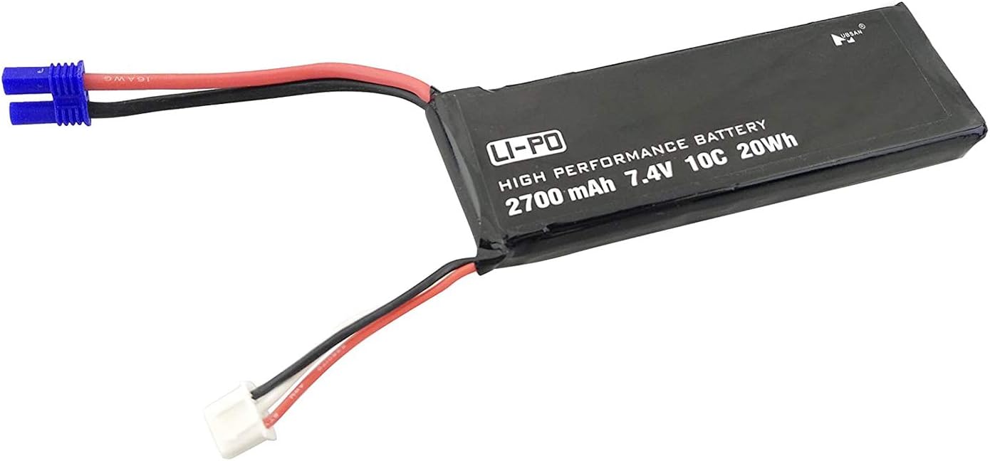 Accessories 2PCS 7.4V 2700mAh Drone Lithium Battery with 2 in 1 Charger for Hubsan x4 H501S Pro H501A H501C H501S H501M H501S W H501S pro Brushless Quadcopter Drone