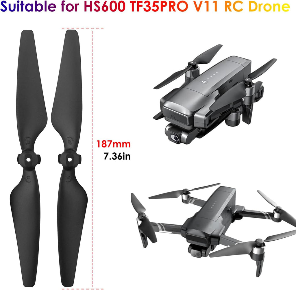 12PCS Propeller Suitable for HS600 HS600D TF35 PRO V11 Brushless Four Axis Aircraft Blade Aerial Photography Remote Control Drone Wing Blades Accessories