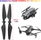 12PCS Propeller Suitable for HS600 HS600D TF35 PRO V11 Brushless Four Axis Aircraft Blade Aerial Photography Remote Control Drone Wing Blades Accessories