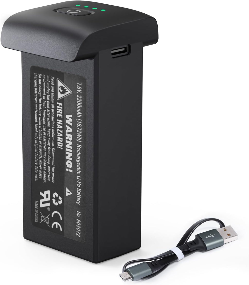 Ruko U11MINI / U11MINI 4K Series Drone Replacement Battery, 7.6V 2200mAh Li-Po Rechargeable Flight Power