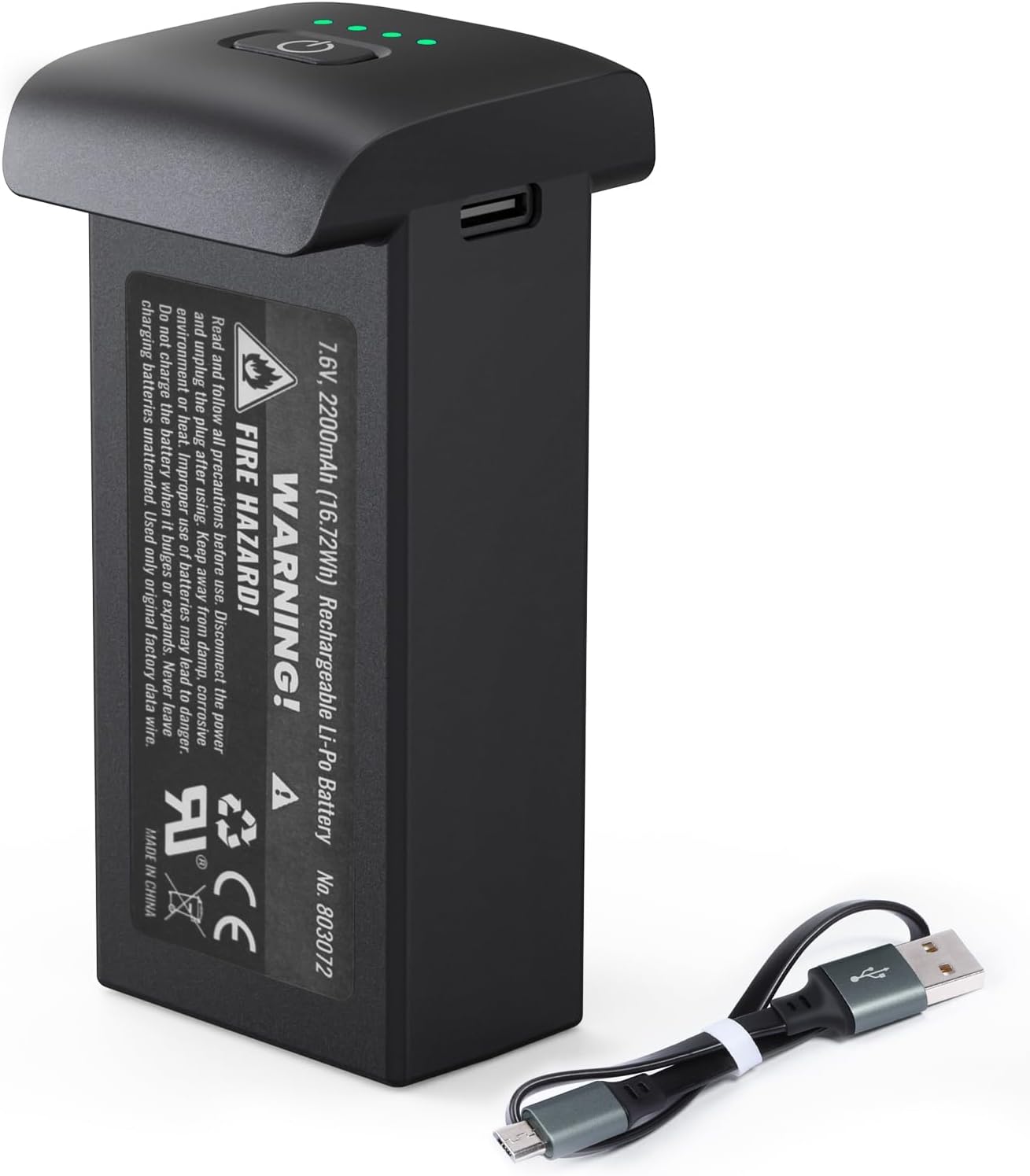 Ruko U11MINI / U11MINI 4K Series Drone Replacement Battery, 7.6V 2200mAh Li-Po Rechargeable Flight Power
