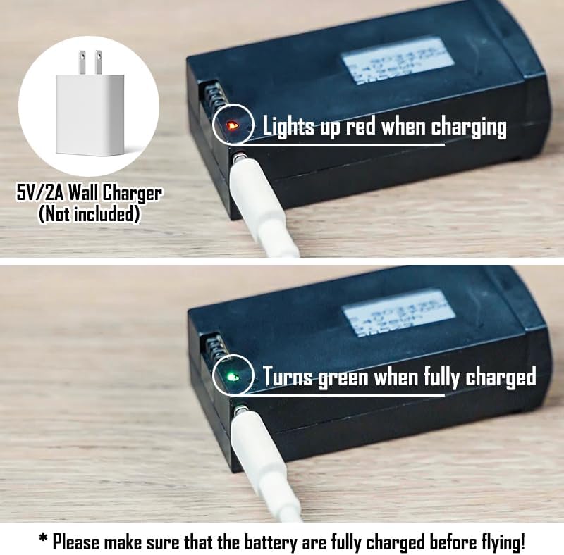 Punieayi ZY80 PRO GPS Drone Battery 7.4V 2700mAh/19.98Wh Rechargeable Modular Battery and USB Cable, RC Quadcopter Drone