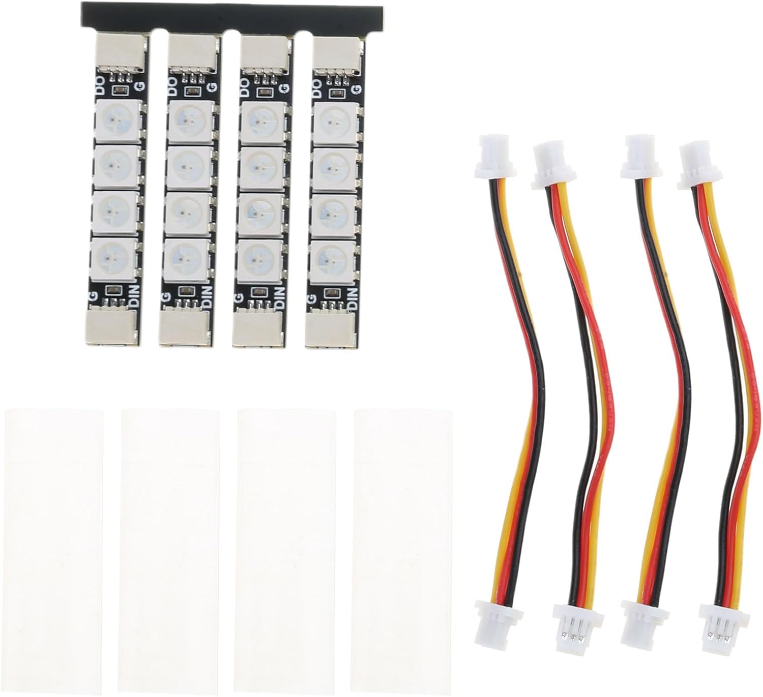 4Pcs LED Strips Lights for Drones 2812 Programmable Arm Light Kit FPV Quadcopter Lighting Accessories Set