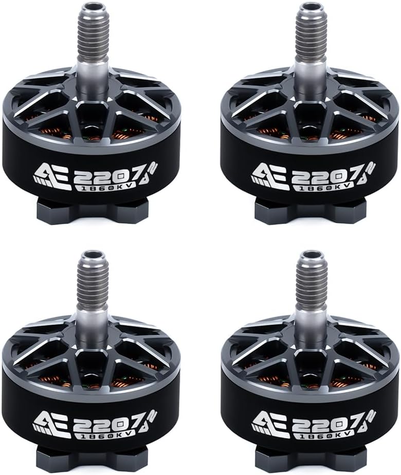 Axisflying 4pcs AE2207 V2 2207 1860KV 6S FPV Brushless Motor with 5mm Shaft for FPV Racing Drone Quadcopter