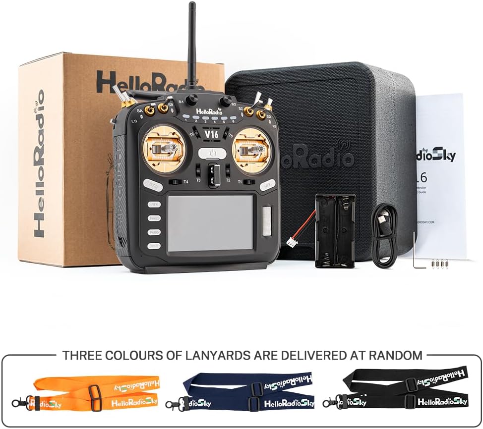V16Max ELRS CNC Hall Gimbals Radio Transmitter, 16 Channels, 2.4G, Mode 2, for RC Drone (Gold)