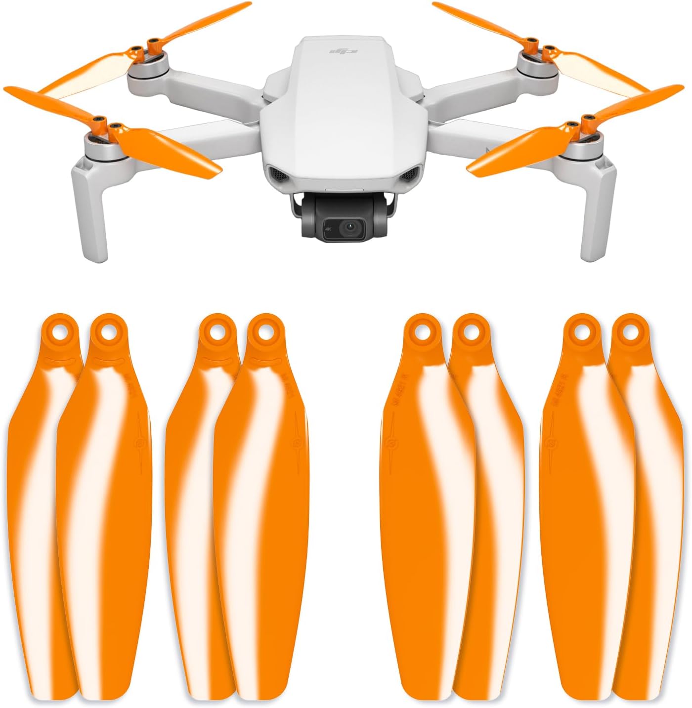 Master Airscrew Stealth Propellers for DJI Mini 2, Mini 2 SE, Mini SE & Mini 4K - Orange, 4 propellers in set