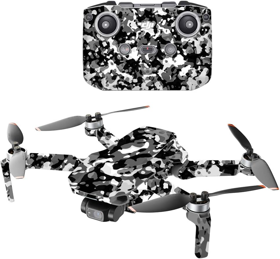 MightySkins Compatible with DJI Mini 2 Portable Drone - Black Modern Camo | Protective, Durable, and Unique Vinyl Decal wrap Cover | Easy to Apply and Change Styles | Made in The USA