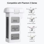 KUWATA Intelligent Flight Battery for DJI Phantom 3 Standard, Phantom 3 Professional, Phantom 3 Advanced, Phantom 3 SE, Phantom 3 4K, 4500mAh, Camera Drone Extended Battery