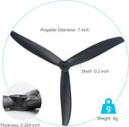 7-Inch Glass Fiber Nylon Propellers, 3-Blade Props for Cinelifter FPV Drones, Black (8 pcs - 4 CW, 4 CCW)