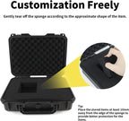 Carrying Hard Case with Pre Grid line Cube Sheet Foam for Drone,Camera Accessories, Electronics, and Gear,Shockproof,Waterproof,Black,Large,18.4x 12.6 x 6.3 inch