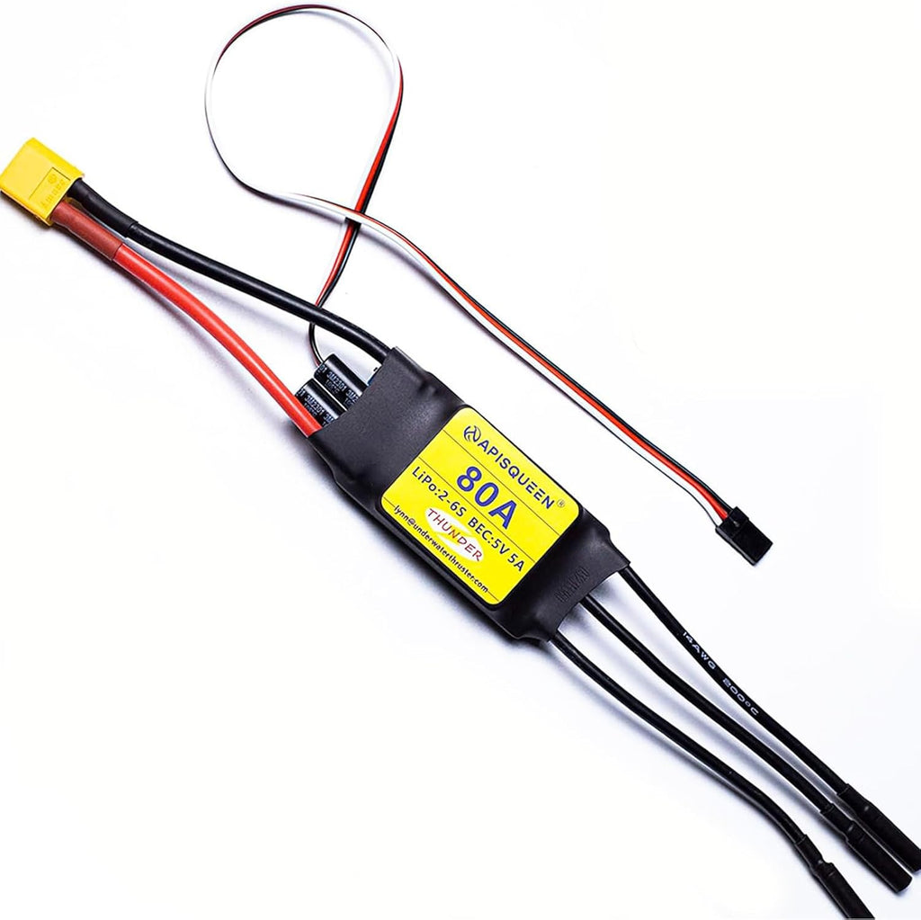 80A ESC 2-6S LiPo Brushless Electronic Speed Controller with BEC XT60 & 4.0mm Plug for RC Airplane Drone Model