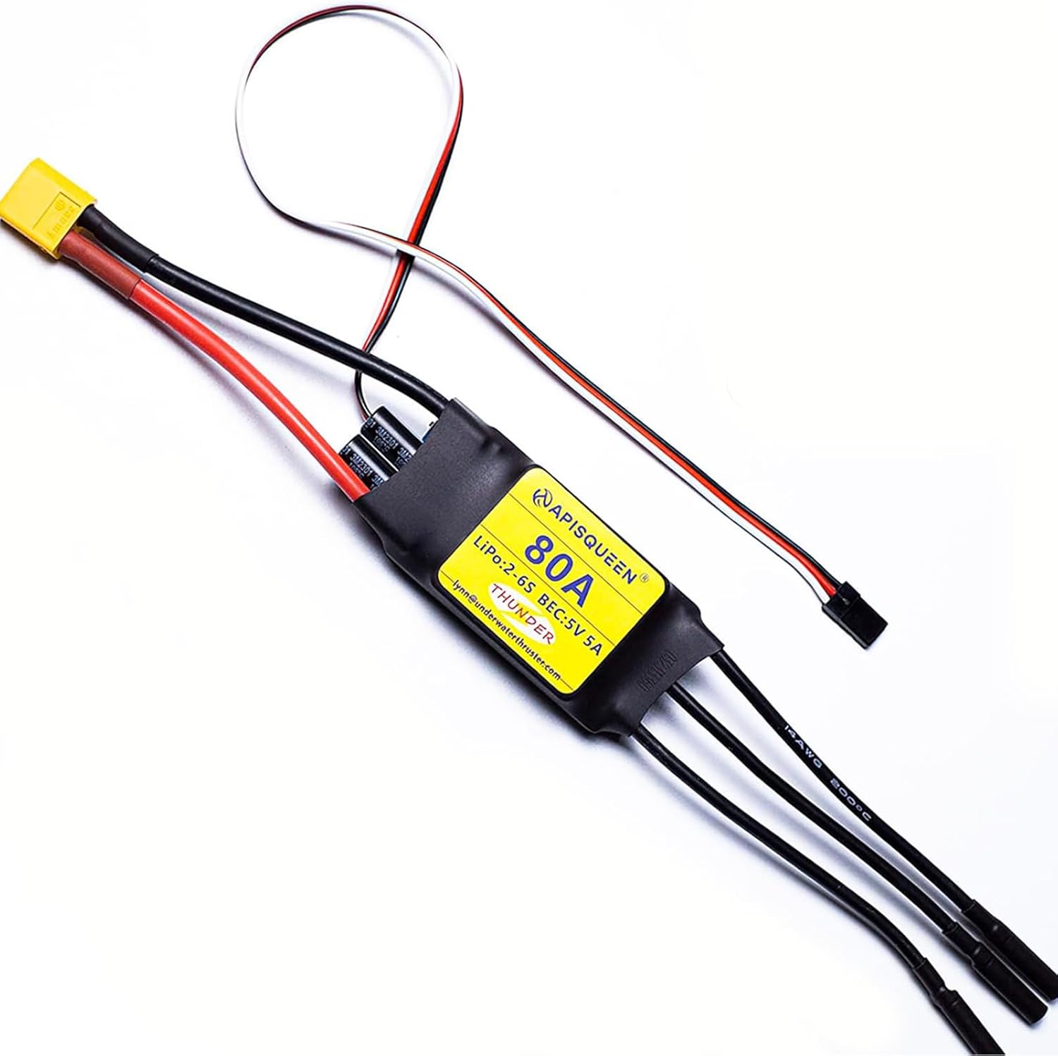 80A ESC 2-6S LiPo Brushless Electronic Speed Controller with BEC XT60 & 4.0mm Plug for RC Airplane Drone Model