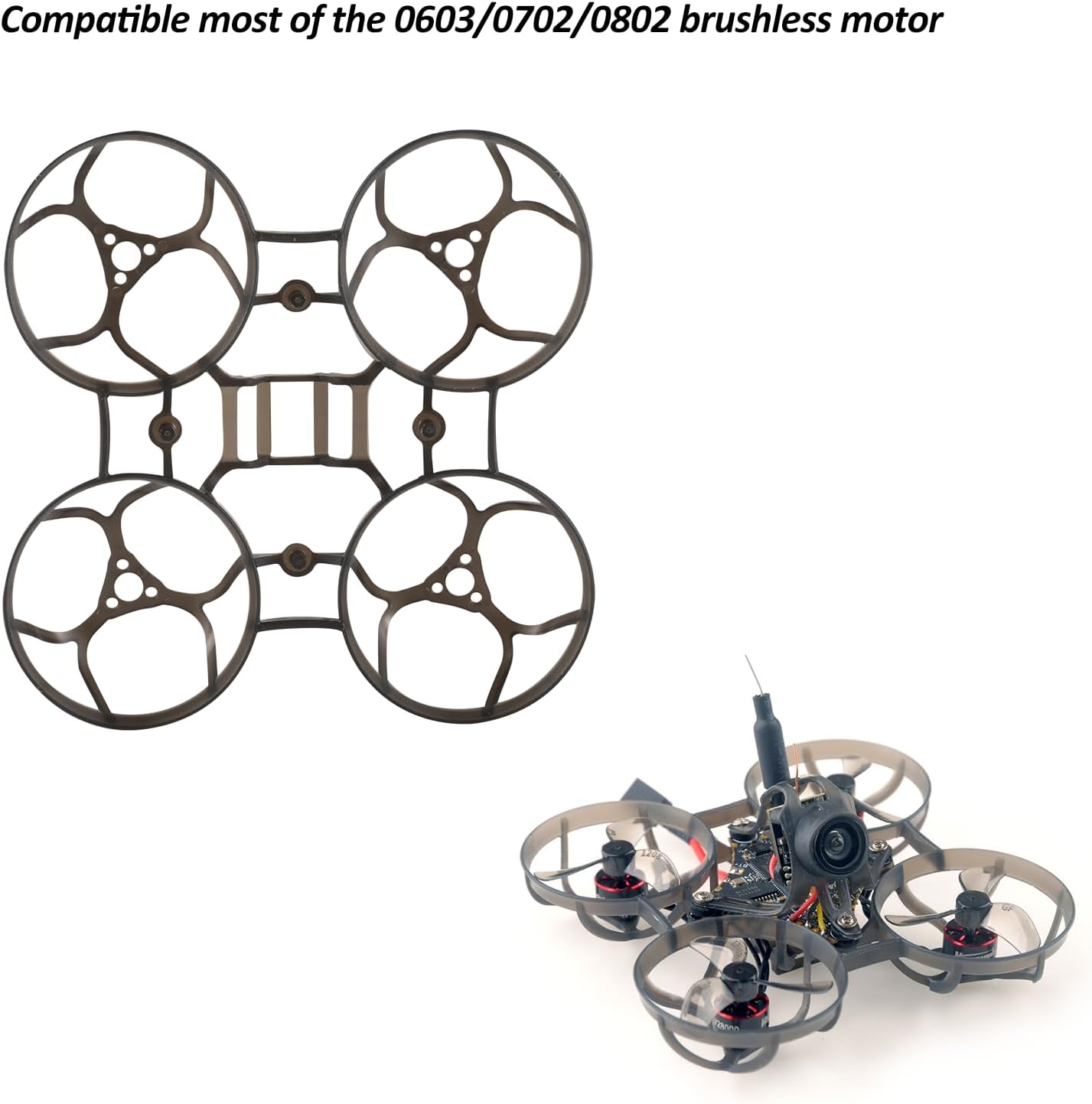 Happymodel Mobula6 2024 Drone Frame 65mm Wheelbase, Ultra Lighter 65mm Brushless Tiny Whoop Frame Durable, Compatible with 0603/0702/0802 Brushless Motor (1PCS)